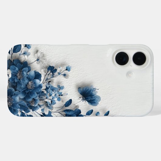Dark Blue Flowers  Case-Mate iPhoneケース (裏面 (横))