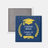 Dark Blue & Gold Class of 2026 Graduation Magnet マグネット (正面/裏面)