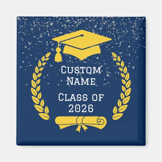 Dark Blue & Gold Class of 2026 Graduation Magnet マグネット (正面)