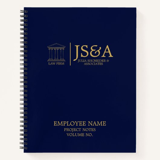 Dark Blue Gold Justice Columns Law Firm ノートブック (正面)