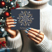 Dark Blue & Gold Midnight Sparkle Stars New Year  カード