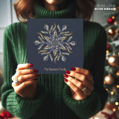 Dark Blue & Gold Midnight Sparkle Stars New Year  カード