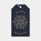 Dark Blue & Gold Midnight Sparkle Stars New Year ギフトタグ (正面)
