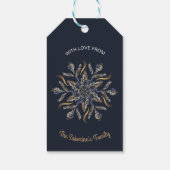 Dark Blue & Gold Midnight Sparkle Stars New Year ギフトタグ (裏面)