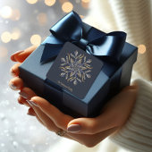 Dark Blue & Gold Midnight Sparkle Stars New Year  スクエアシール