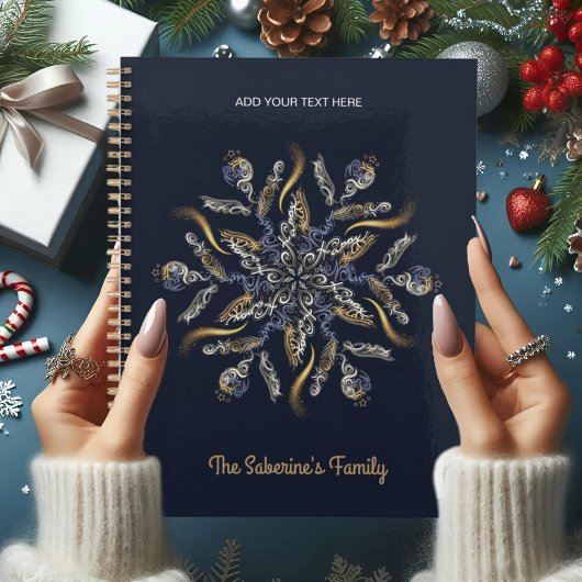 Dark Blue & Gold Midnight Sparkle Stars New Year  プランナー手帳