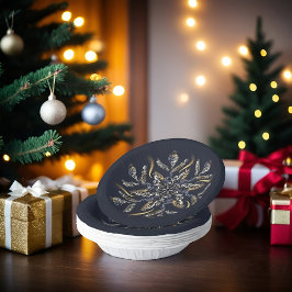 Dark Blue & Gold Midnight Sparkle Stars New Year  ペーパーボウル