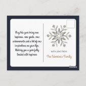 Dark Blue & Gold Midnight Sparkle Stars New Year  ポストカード (裏面)