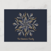 Dark Blue & Gold Midnight Sparkle Stars New Year  ポストカード (正面)