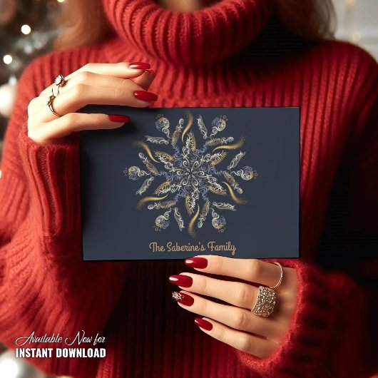 Dark Blue & Gold Midnight Sparkle Stars New Year  ポストカード