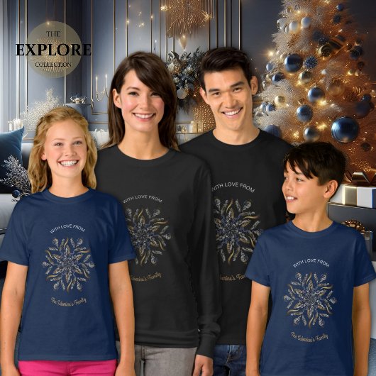 Dark Blue & Gold Midnight Sparkle Stars New Year Tシャツ