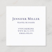 Dark Blue Greek Key Calligraphy Monogram スクエア名刺 (裏面)