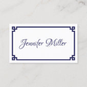 Dark Blue Greek Key Minimalist 名刺 (正面)