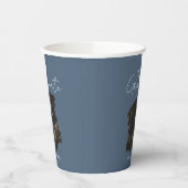 Dark Blue Grey Graduation Customizable Photo Text 紙コップ (左)