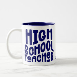 Dark Blue High School Teacher  ツートーンマグカップ
