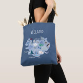 Dark blue Iceland travel map トートバッグ (クローズアップ)