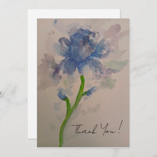 Dark blue Iris サンキューカード (正面/裏面)