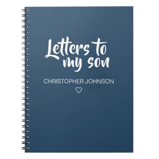 Dark Blue Letters to My Son Journal ノートブック (正面)