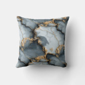 Dark Blue Marble Texture with Liquid Gold Veins クッション (裏面)