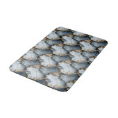 Dark Blue Marble Texture with Liquid Gold Veins バスマット (アングル)
