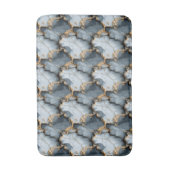 Dark Blue Marble Texture with Liquid Gold Veins バスマット (正面縦)