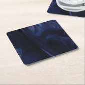 Dark Blue Minimalist Drink Coaster スクエアペーパーコースター (アングル)