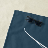 Dark Blue Newlyweds Mr Name Personalized Honeymoon ビーチタオル (インサイチュ)