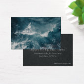 Dark blue ocean shop thank you card with discount (デスク)