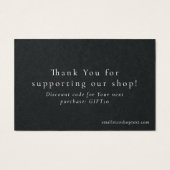Dark blue ocean shop thank you card with discount (裏面)