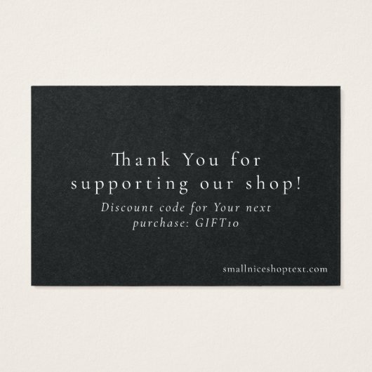 Dark blue ocean shop thank you card with discount (裏面)