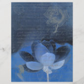 Dark blue old handwritting paper and flowers (正面)
