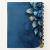 Dark Blue Peony Gold ノートブック (裏面)