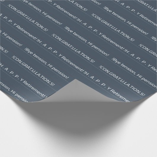 Dark Blue Personalized Retirement Congratulations ラッピングペーパー (角)