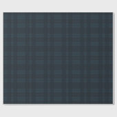 Dark Blue Plaid Holiday Christmas Pattern ラッピングペーパー (フラット)