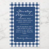 Dark Blue Plaid Simmer Pot Kit Label フードラベル (シングルラベル)