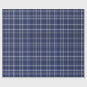 Dark Blue Plaid Tartan Wrapping Paper ラッピングペーパー (フラット)