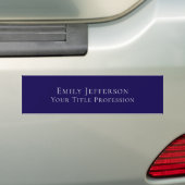 Dark Blue Plain Elegant Professional Modern バンパーステッカー (車上)