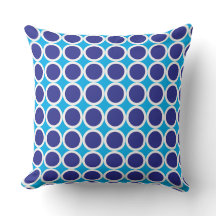 Dark blue Polka Dots with White Borders on blue