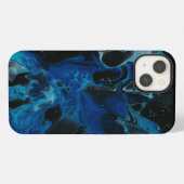 Dark blue psychedelic liquid iPhoneケース (裏面横)