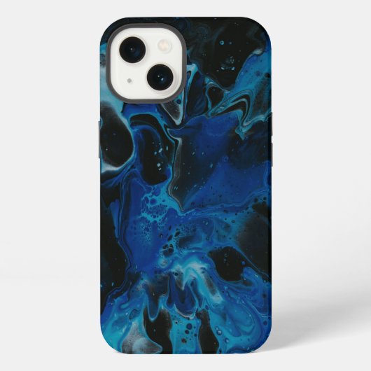 Dark blue psychedelic liquid iPhoneケース (裏面)