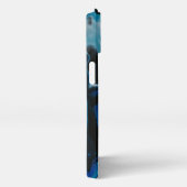 Dark blue psychedelic liquid iPhoneケース (右側面)