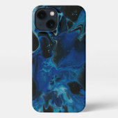 Dark blue psychedelic liquid iPhoneケース (裏面)