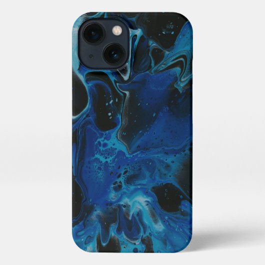 Dark blue psychedelic liquid iPhoneケース (裏面)
