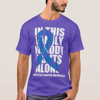 Dark Blue Ribbon Family Colorectal Cancer Awarenes Tシャツ
