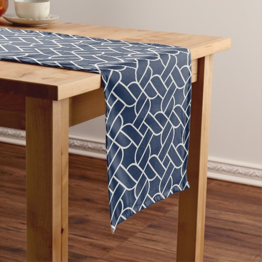 Dark Blue Rope Pattern Table Runner ロングテーブルランナー (インサイチュ)
