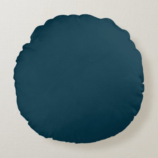 Dark Blue Solid Color, Cushion, Simple, Modern ラウンドクッション (正面)