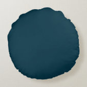 Dark Blue Solid Color, Cushion, Simple, Modern ラウンドクッション (裏面)