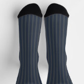 Dark blue stripes with your initials in gray ソックス (上部)