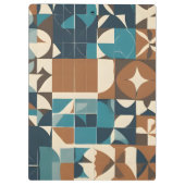 Dark Blue, Teal, Brown, and Tan Geometric Pattern クリップボード (裏面)