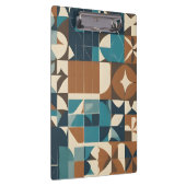 Dark Blue, Teal, Brown, and Tan Geometric Pattern クリップボード (右)